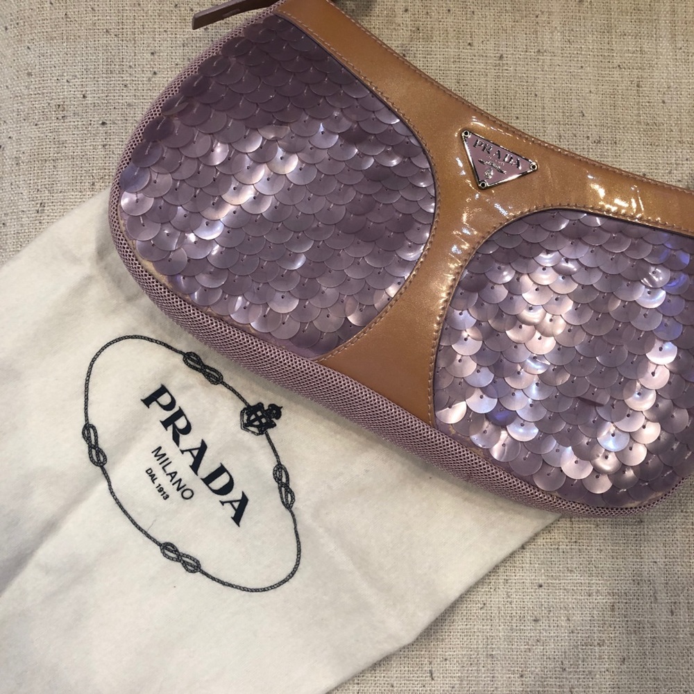 Prada wristlet Pailettes with dust bag